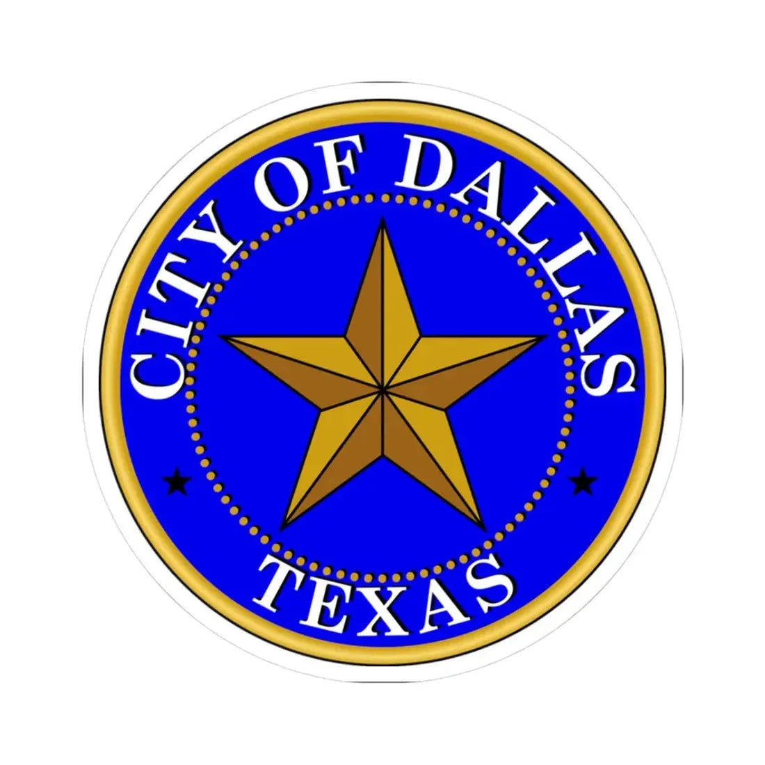 Seal of Dallas (United States) STICKER Vinyl Kiss-Cut Decal 3 Inch White - The Sticker Space