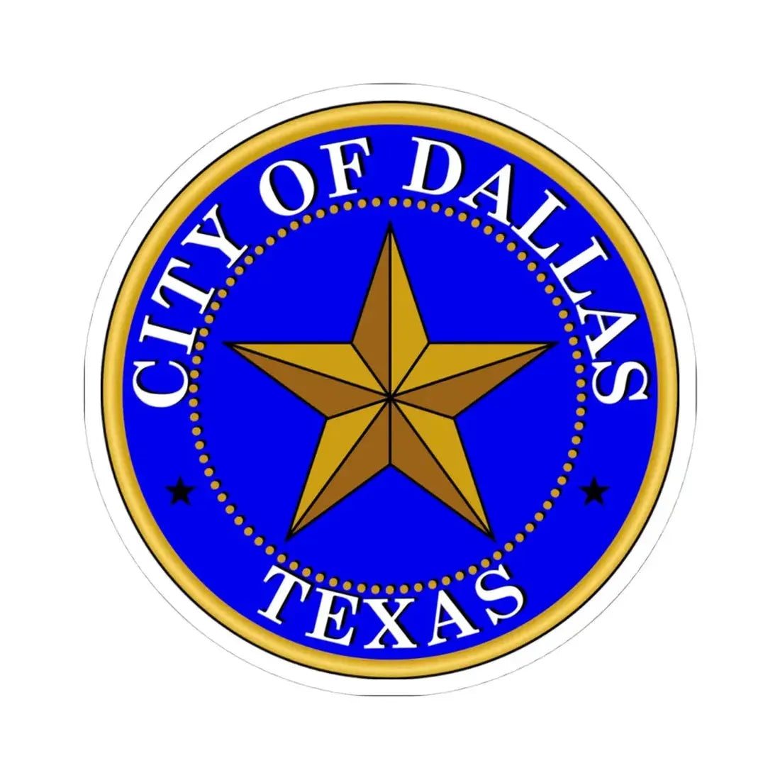 Seal of Dallas (United States) STICKER Vinyl Kiss-Cut Decal 4 Inch White - The Sticker Space