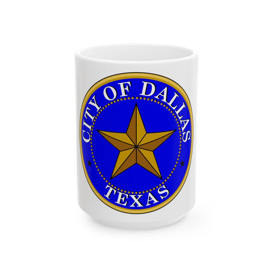 Seal of Dallas - White Coffee Mug-15oz-The Sticker Space