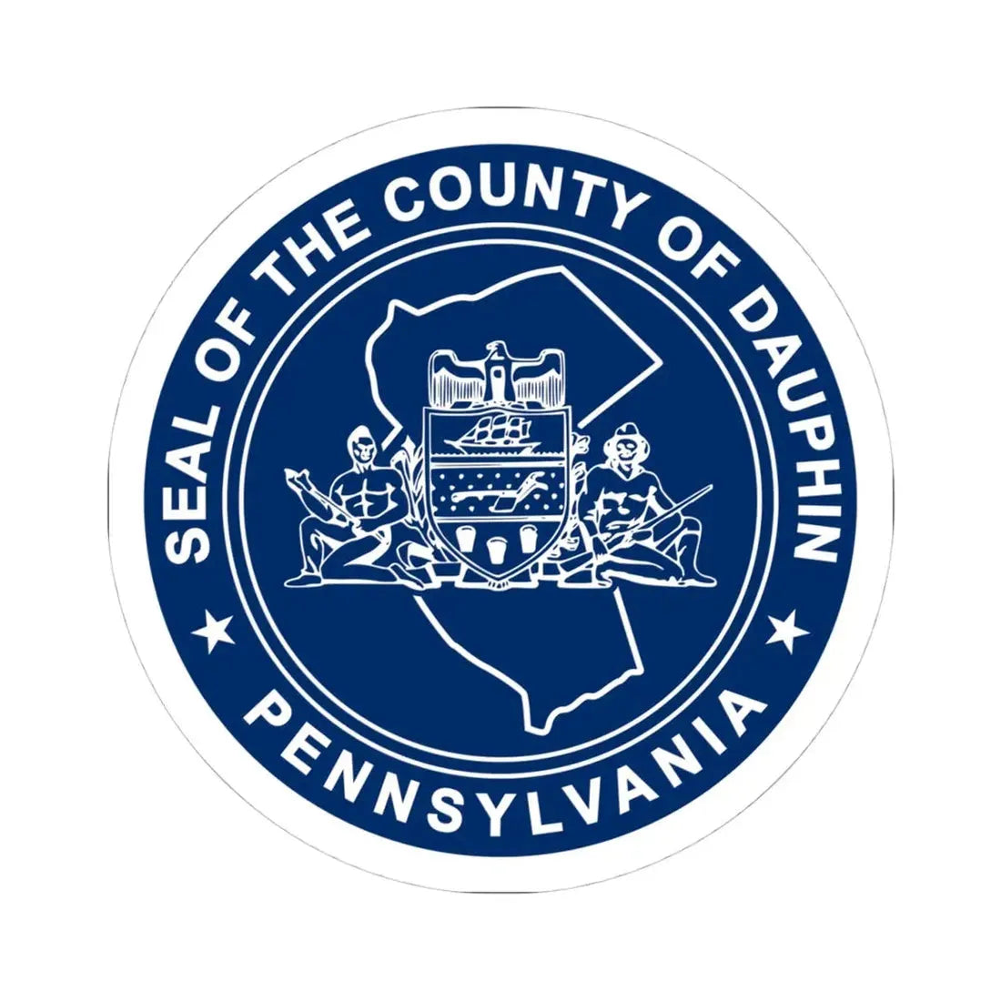 Seal of Dauphin County Pennsylvania (United States) STICKER Vinyl Kiss-Cut Decal 4 Inch White - The Sticker Space