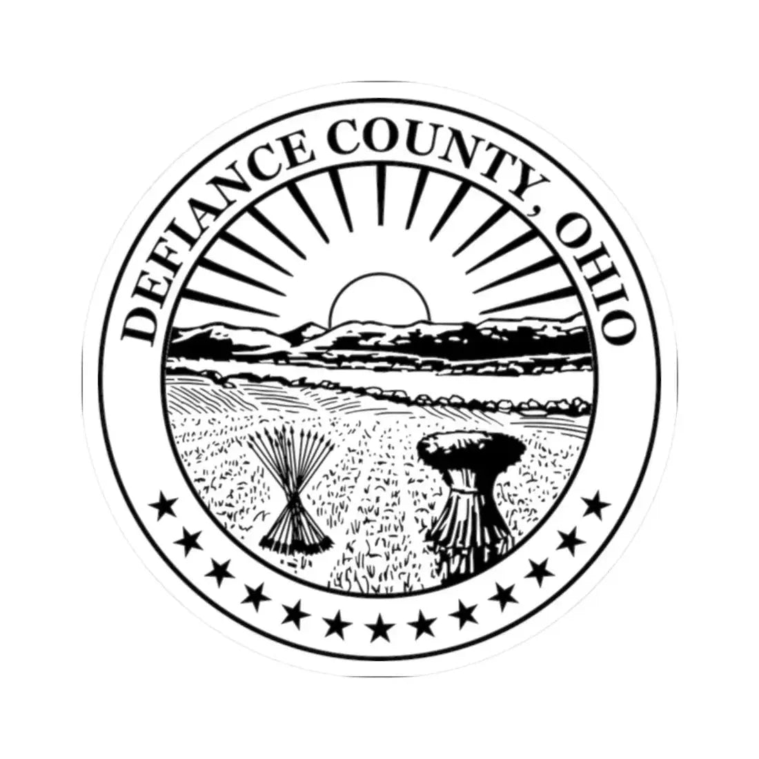 Seal of Defiance County Ohio (United States) STICKER Vinyl Kiss-Cut Decal 2 Inch White - The Sticker Space