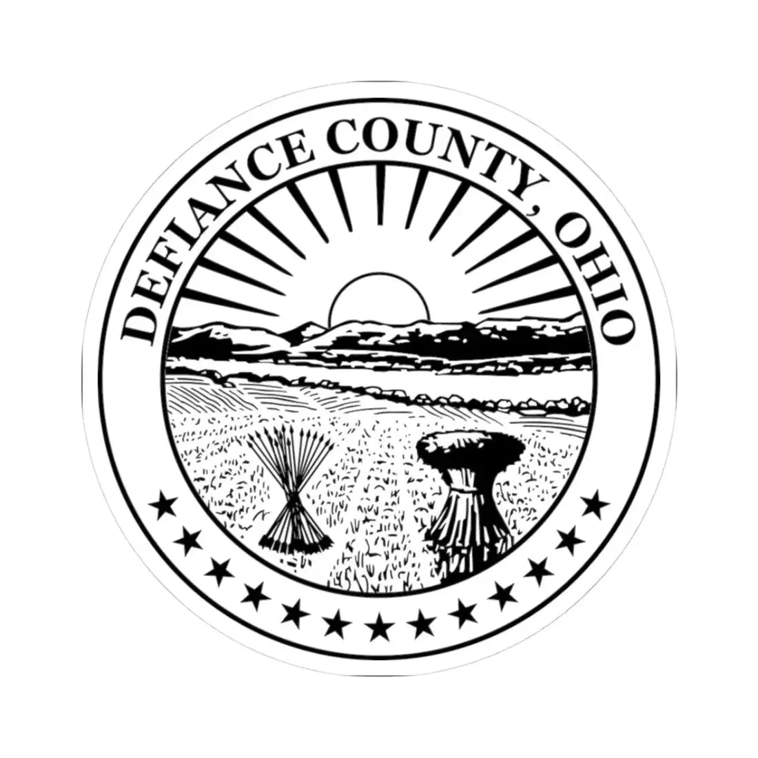 Seal of Defiance County Ohio (United States) STICKER Vinyl Kiss-Cut Decal 3 Inch White - The Sticker Space
