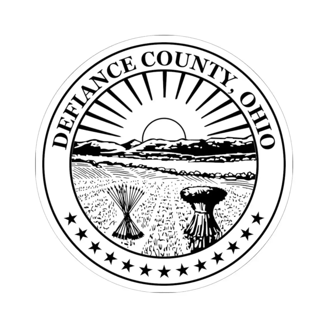 Seal of Defiance County Ohio (United States) STICKER Vinyl Kiss-Cut Decal 6 Inch White - The Sticker Space