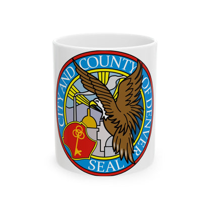 Seal of Denver - White Coffee Mug-11oz-The Sticker Space