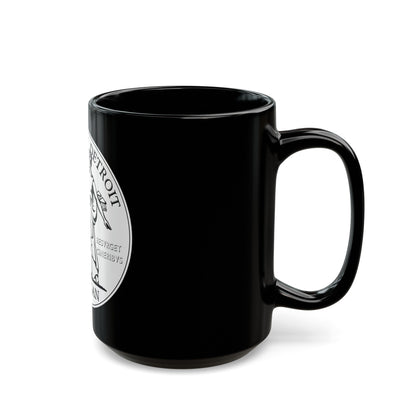 Seal of Detroit - Black Coffee Mug-The Sticker Space