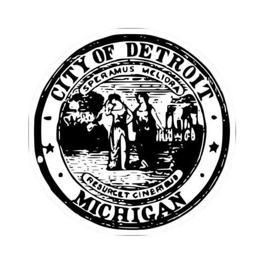 Seal of Detroit Michigan 1884 (United States) STICKER Vinyl Kiss-Cut Decal 2 Inch White - The Sticker Space