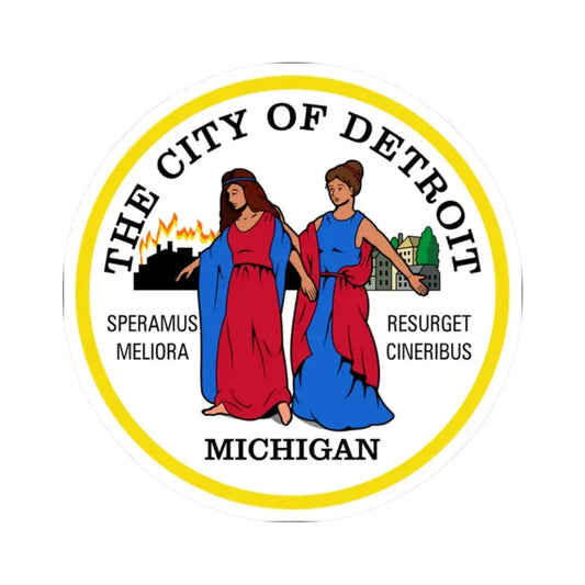 Seal of Detroit (United States) STICKER Vinyl Kiss-Cut Decal 2 Inch White - The Sticker Space