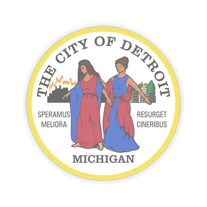 Seal of Detroit (United States) STICKER Vinyl Kiss-Cut Decal 4 Inch Transparent - The Sticker Space