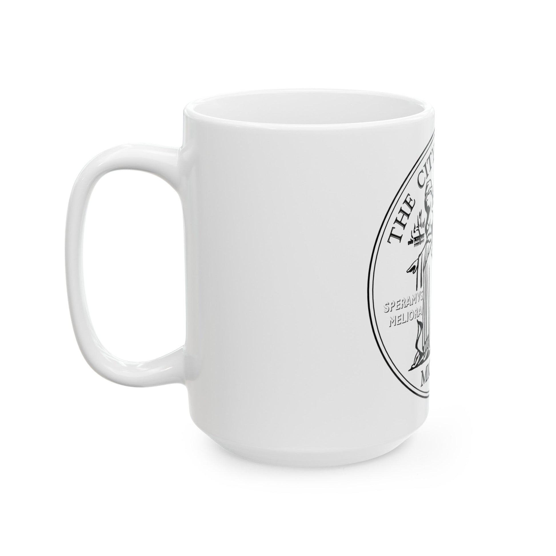 Seal of Detroit - White Coffee Mug-The Sticker Space