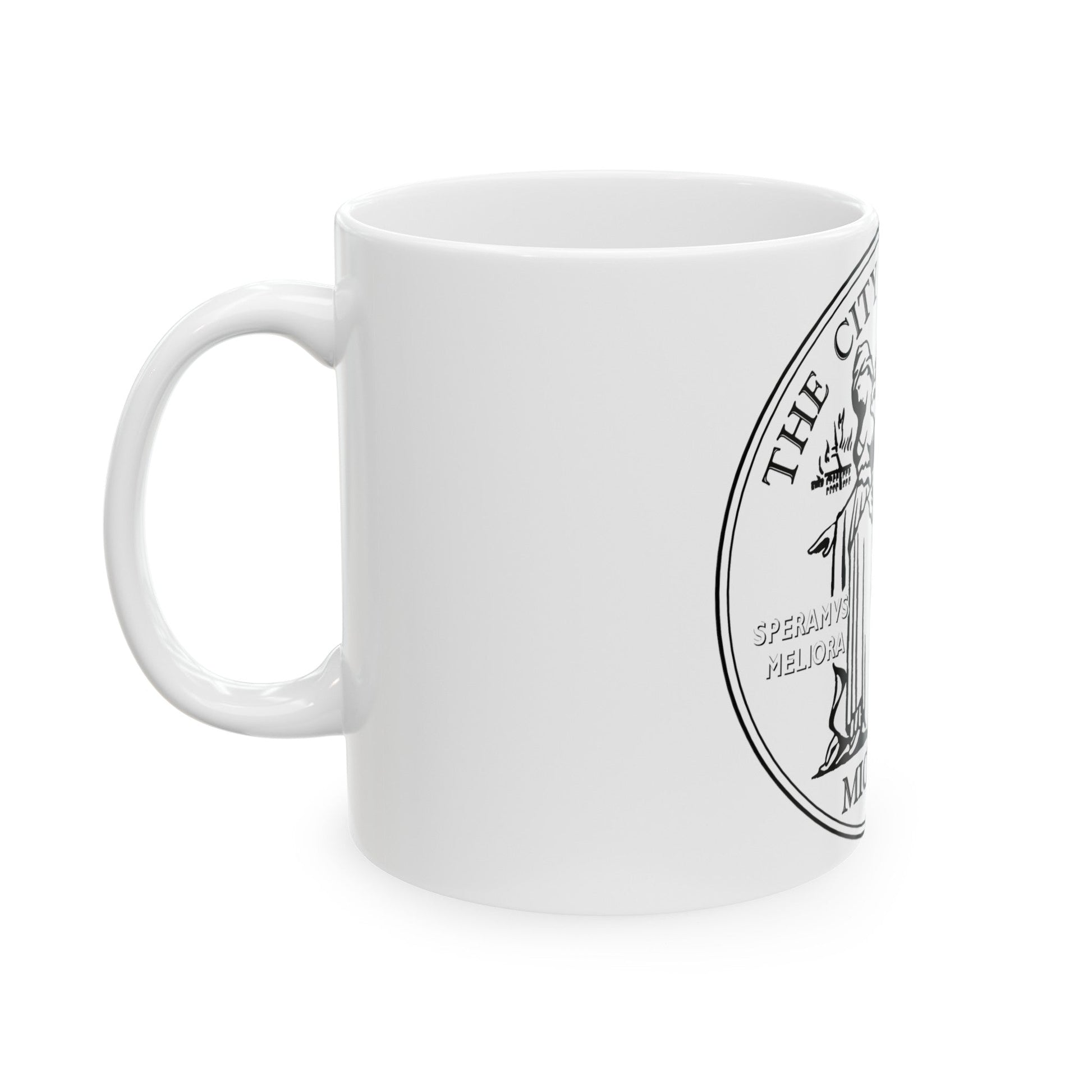 Seal of Detroit - White Coffee Mug-The Sticker Space