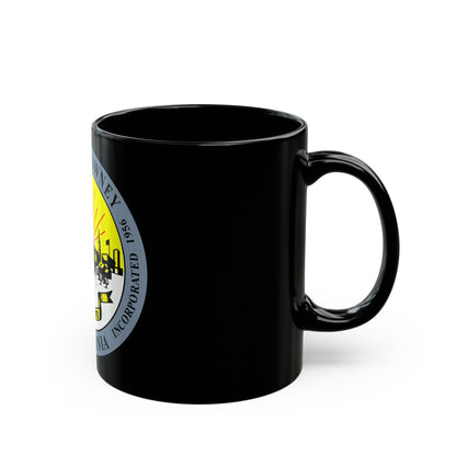 Seal of Downey California - Black Coffee Mug-The Sticker Space