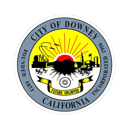 Seal of Downey California (United States) STICKER Vinyl Kiss-Cut Decal 4 Inch White - The Sticker Space