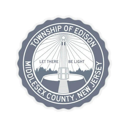 Seal of Edison NJ - STICKER Vinyl Kiss-Cut Decal 6 Inch Transparent - The Sticker Space