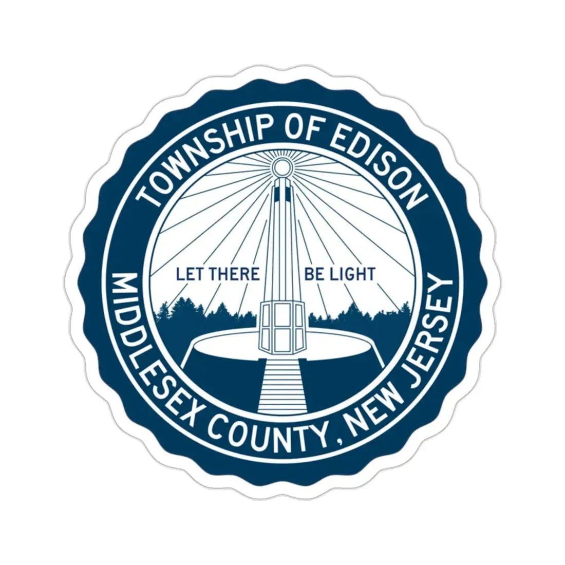 Seal of Edison NJ USA STICKER Vinyl Die-Cut Decal 2 Inch - The Sticker Space