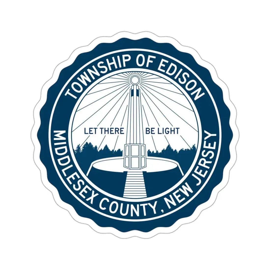 Seal of Edison NJ USA STICKER Vinyl Die-Cut Decal 3 Inch - The Sticker Space