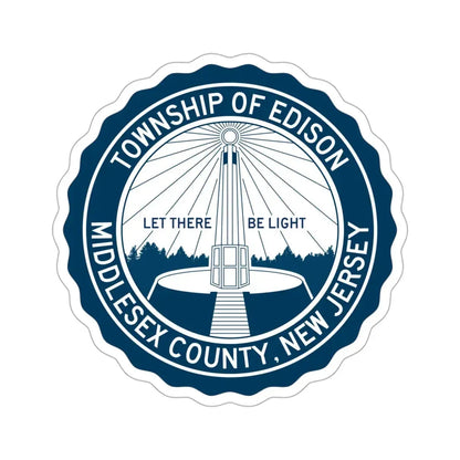 Seal of Edison NJ USA STICKER Vinyl Die-Cut Decal 3 Inch - The Sticker Space