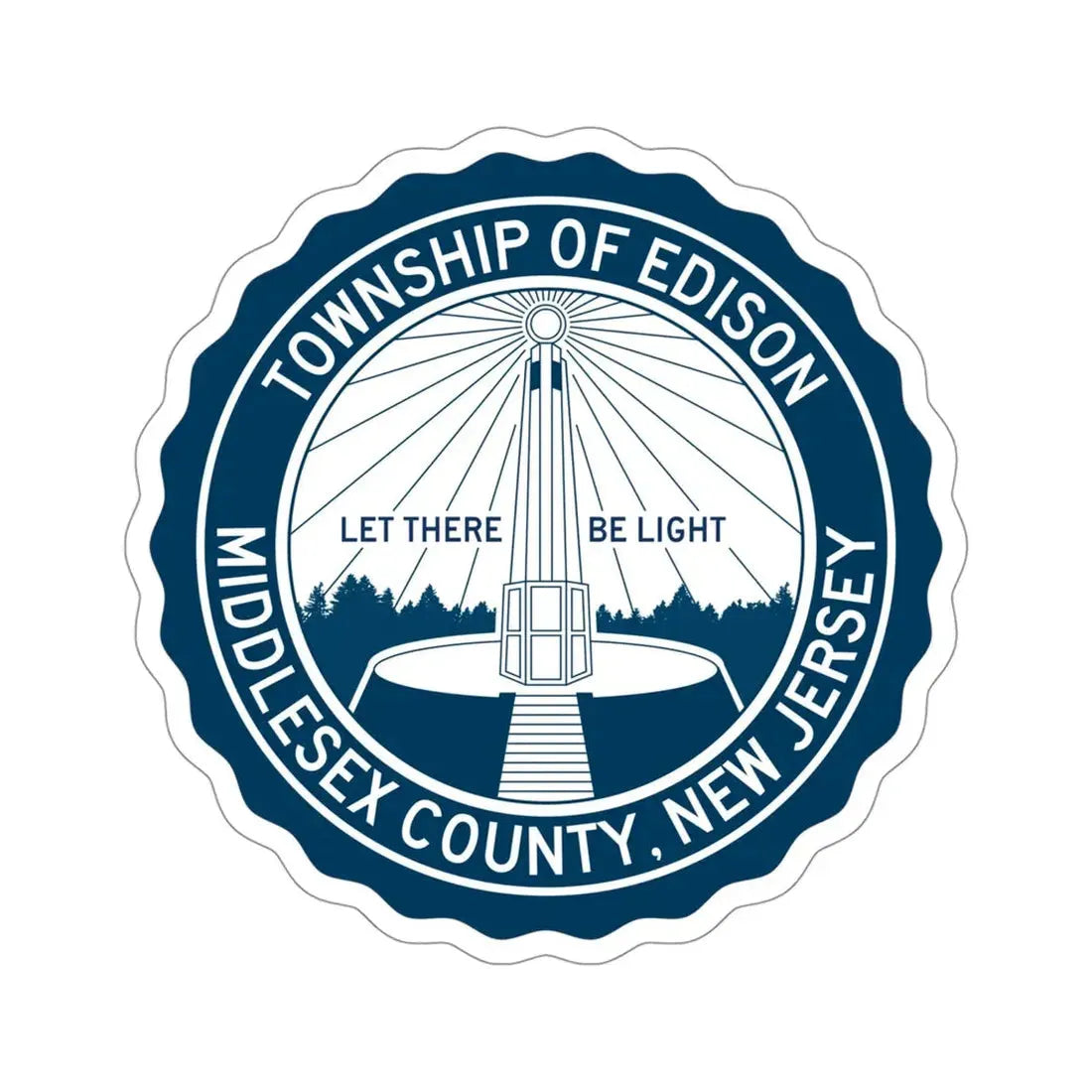 Seal of Edison NJ USA STICKER Vinyl Die-Cut Decal 4 Inch - The Sticker Space