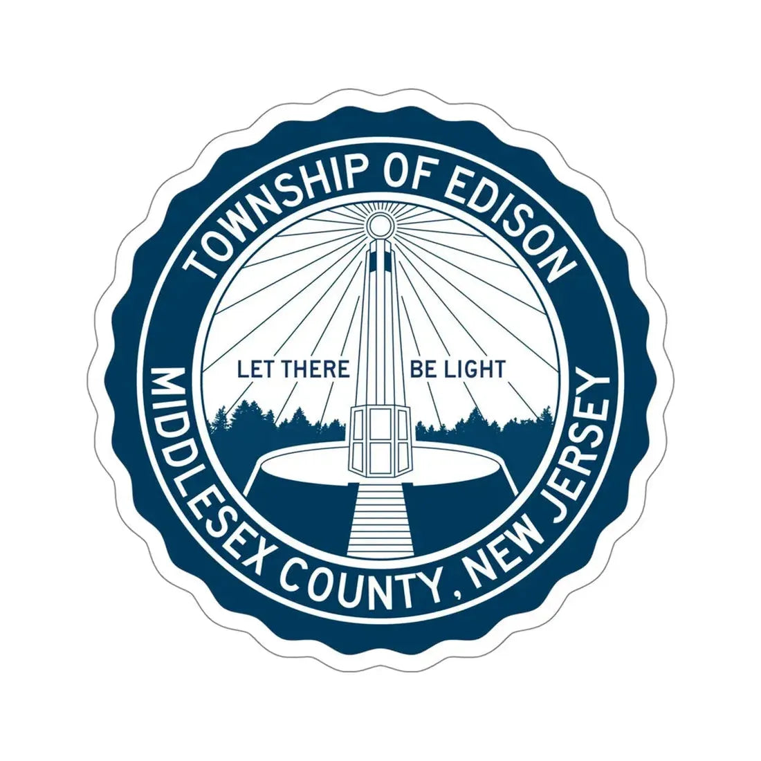 Seal of Edison NJ USA STICKER Vinyl Die-Cut Decal 5 Inch - The Sticker Space