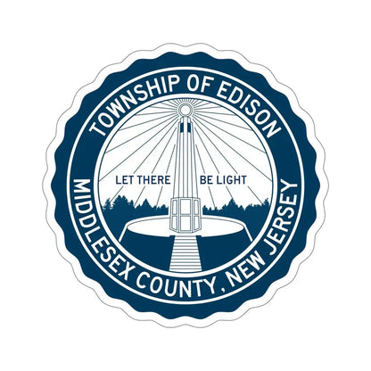Seal of Edison NJ USA STICKER Vinyl Die-Cut Decal 5 Inch - The Sticker Space