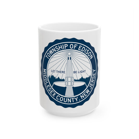 Seal of Edison NJ - White Coffee Mug-15oz-The Sticker Space