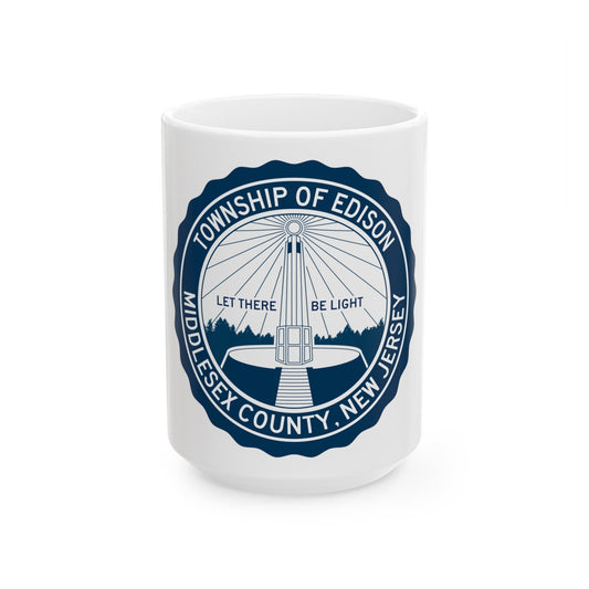 Seal of Edison NJ - White Coffee Mug-15oz-The Sticker Space