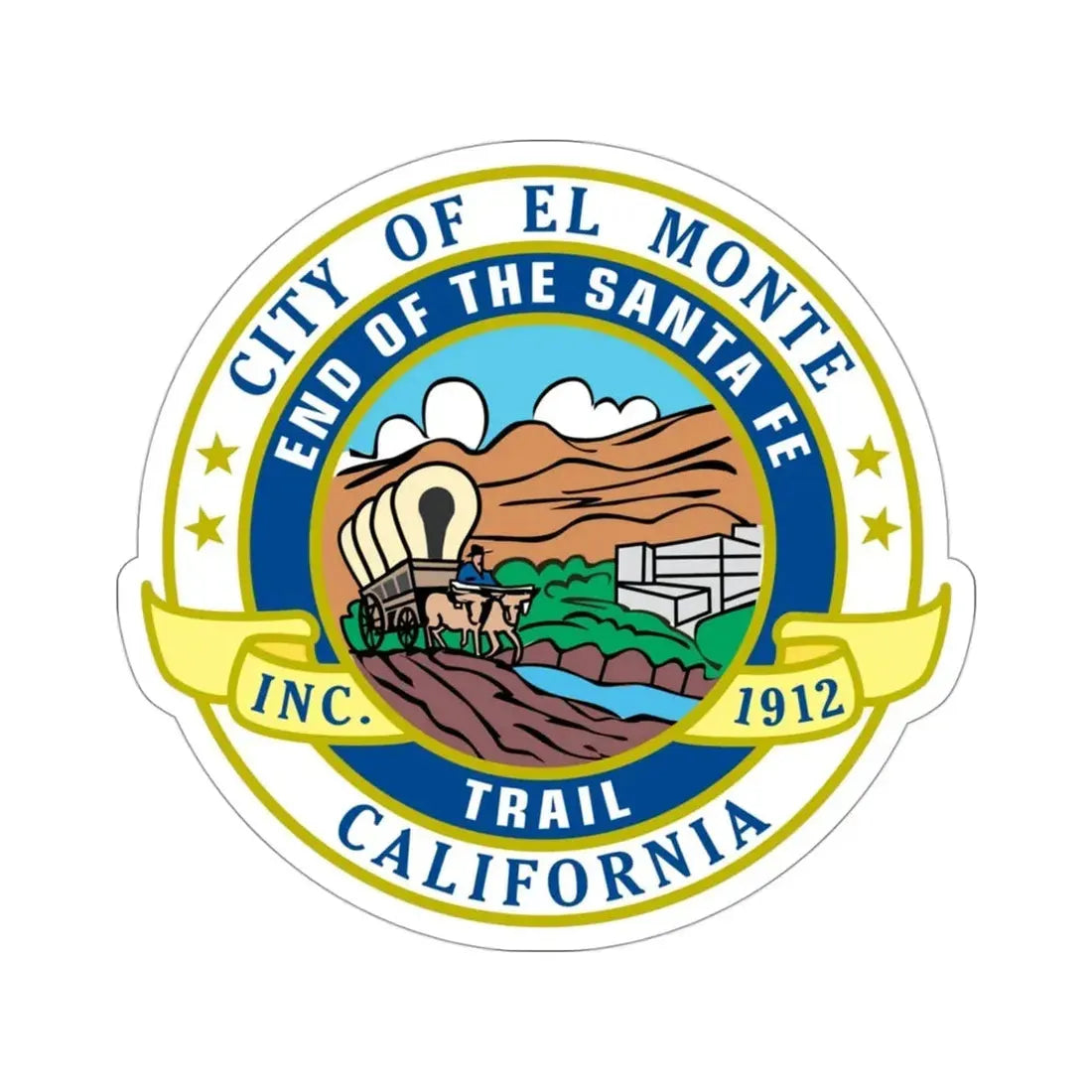 Seal of El Monte California USA STICKER Vinyl Die-Cut Decal 3 Inch - The Sticker Space