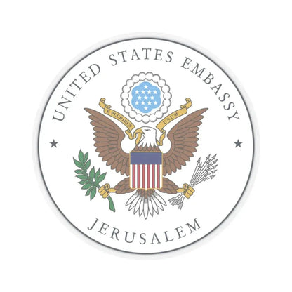 Seal of Embassy of the United States Jerusalem (United States) STICKER Vinyl Kiss-Cut Decal 3 Inch Transparent - The Sticker Space