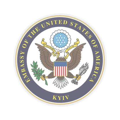 Seal of Embassy of the United States Kyiv (United States) STICKER Vinyl Kiss-Cut Decal 2 Inch Transparent - The Sticker Space