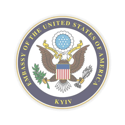 Seal of Embassy of the United States Kyiv (United States) STICKER Vinyl Kiss-Cut Decal 4 Inch Transparent - The Sticker Space