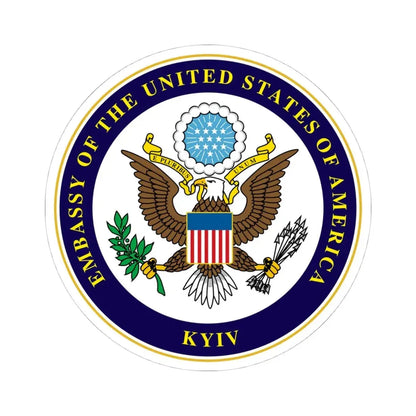 Seal of Embassy of the United States Kyiv (United States) STICKER Vinyl Kiss-Cut Decal 4 Inch White - The Sticker Space