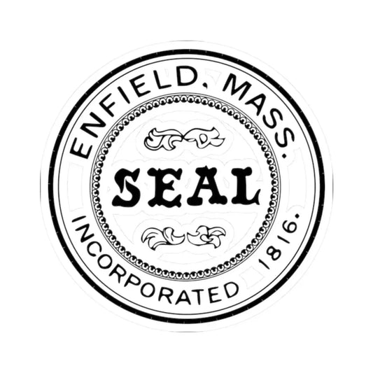 Seal of Enfield Massachusetts (United States) STICKER Vinyl Kiss-Cut Decal 2 Inch White - The Sticker Space