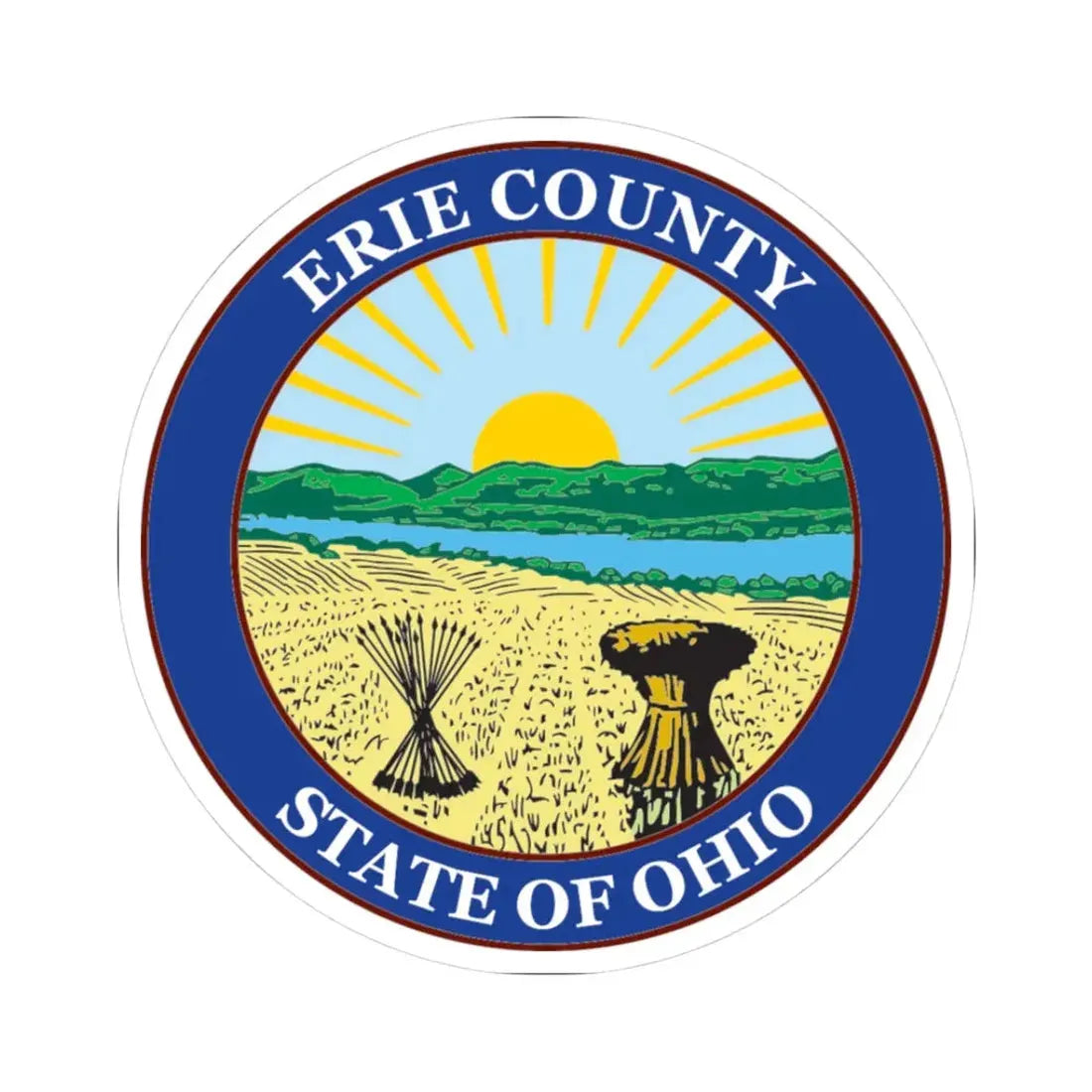 Seal of Erie County Ohio (United States) STICKER Vinyl Kiss-Cut Decal 3 Inch White - The Sticker Space