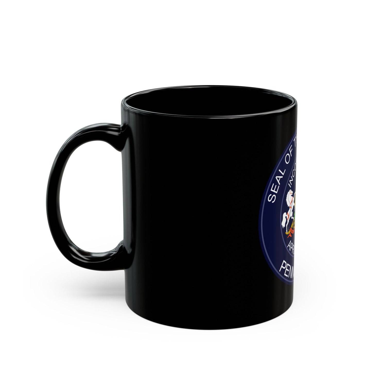 Seal of Erie Pennsylvania - Black Coffee Mug-The Sticker Space