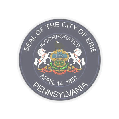 Seal of Erie Pennsylvania - STICKER Vinyl Kiss-Cut Decal 2 Inch Transparent - The Sticker Space