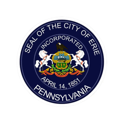 Seal of Erie Pennsylvania - STICKER Vinyl Kiss-Cut Decal 2 Inch White - The Sticker Space