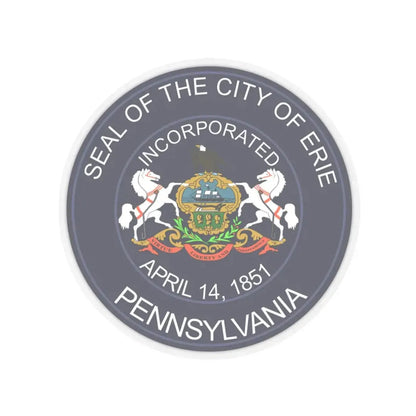 Seal of Erie Pennsylvania - STICKER Vinyl Kiss-Cut Decal 3 Inch Transparent - The Sticker Space