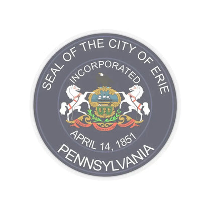 Seal of Erie Pennsylvania - STICKER Vinyl Kiss-Cut Decal 4 Inch Transparent - The Sticker Space