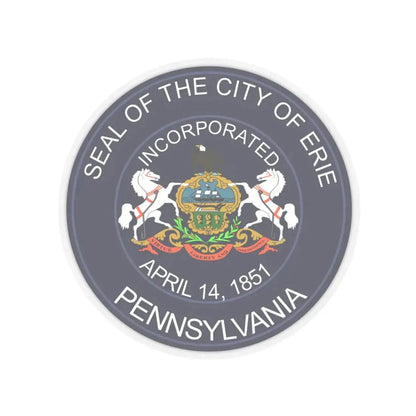 Seal of Erie Pennsylvania - STICKER Vinyl Kiss-Cut Decal 6 Inch Transparent - The Sticker Space