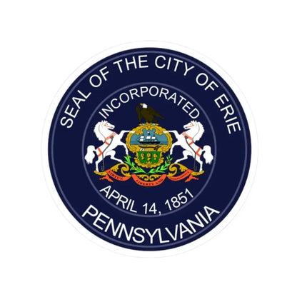 Seal of Erie Pennsylvania (United States) STICKER Vinyl Kiss-Cut Decal 2 Inch White - The Sticker Space