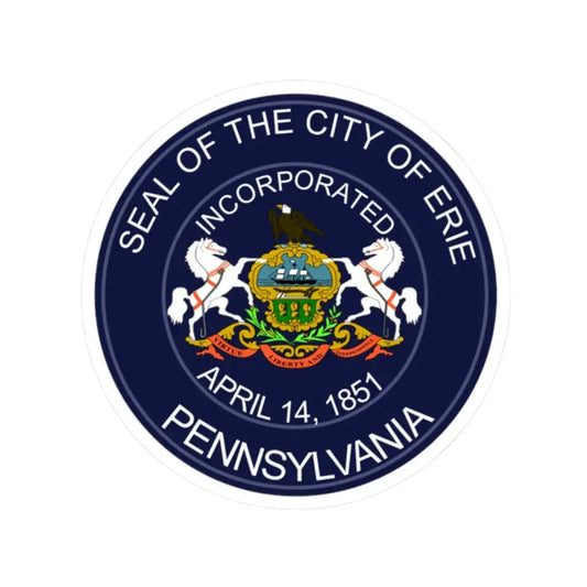 Seal of Erie Pennsylvania (United States) STICKER Vinyl Kiss-Cut Decal 2 Inch White - The Sticker Space