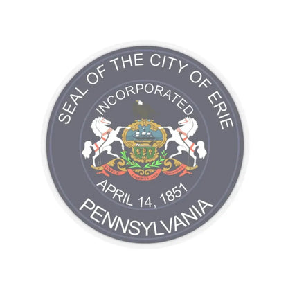 Seal of Erie Pennsylvania (United States) STICKER Vinyl Kiss-Cut Decal 6 Inch Transparent - The Sticker Space