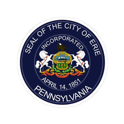 Seal of Erie Pennsylvania (United States) STICKER Vinyl Kiss-Cut Decal 6 Inch White - The Sticker Space