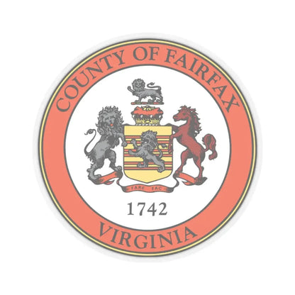Seal of Fairfax County Virginia (United States) STICKER Vinyl Kiss-Cut Decal 2 Inch Transparent - The Sticker Space