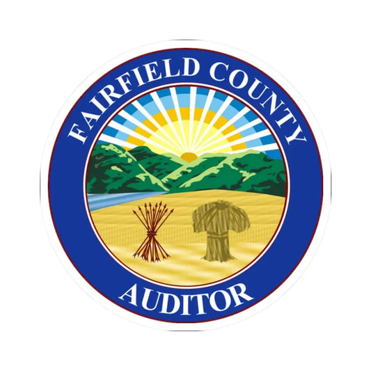 Seal of Fairfield County Ohio Auditor (United States) STICKER Vinyl Kiss-Cut Decal 2 Inch White - The Sticker Space