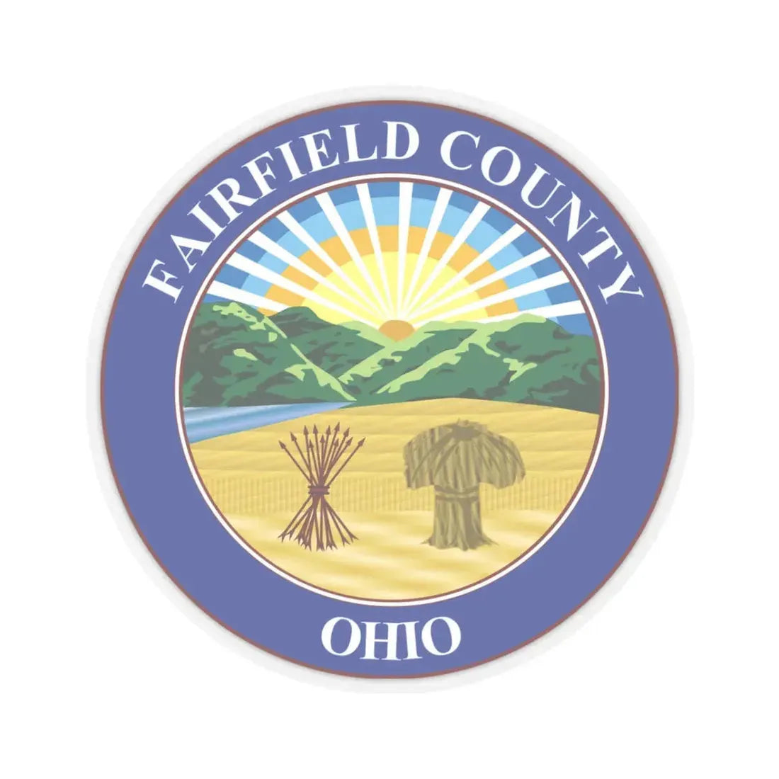 Seal of Fairfield County Ohio (United States) STICKER Vinyl Kiss-Cut Decal 3 Inch Transparent - The Sticker Space