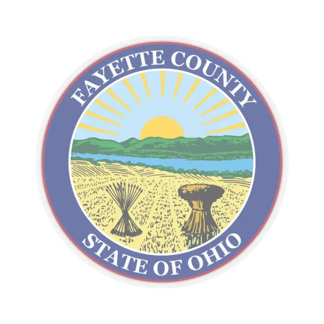 Seal of Fayette County Ohio (United States) STICKER Vinyl Kiss-Cut Decal 2 Inch Transparent - The Sticker Space