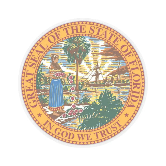 Seal of Florida (United States) STICKER Vinyl Kiss-Cut Decal 2 Inch Transparent - The Sticker Space