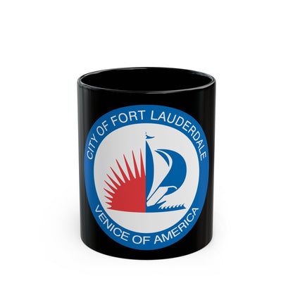 Seal of Fort Lauderdale Florida - Black Coffee Mug-11oz-The Sticker Space