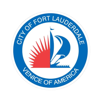 Seal of Fort Lauderdale Florida - STICKER Vinyl Kiss-Cut Decal 3 Inch White - The Sticker Space