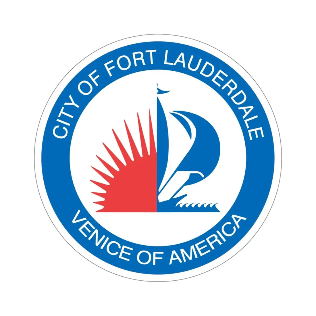 Seal of Fort Lauderdale Florida USA STICKER Vinyl Die-Cut Decal 4 Inch - The Sticker Space